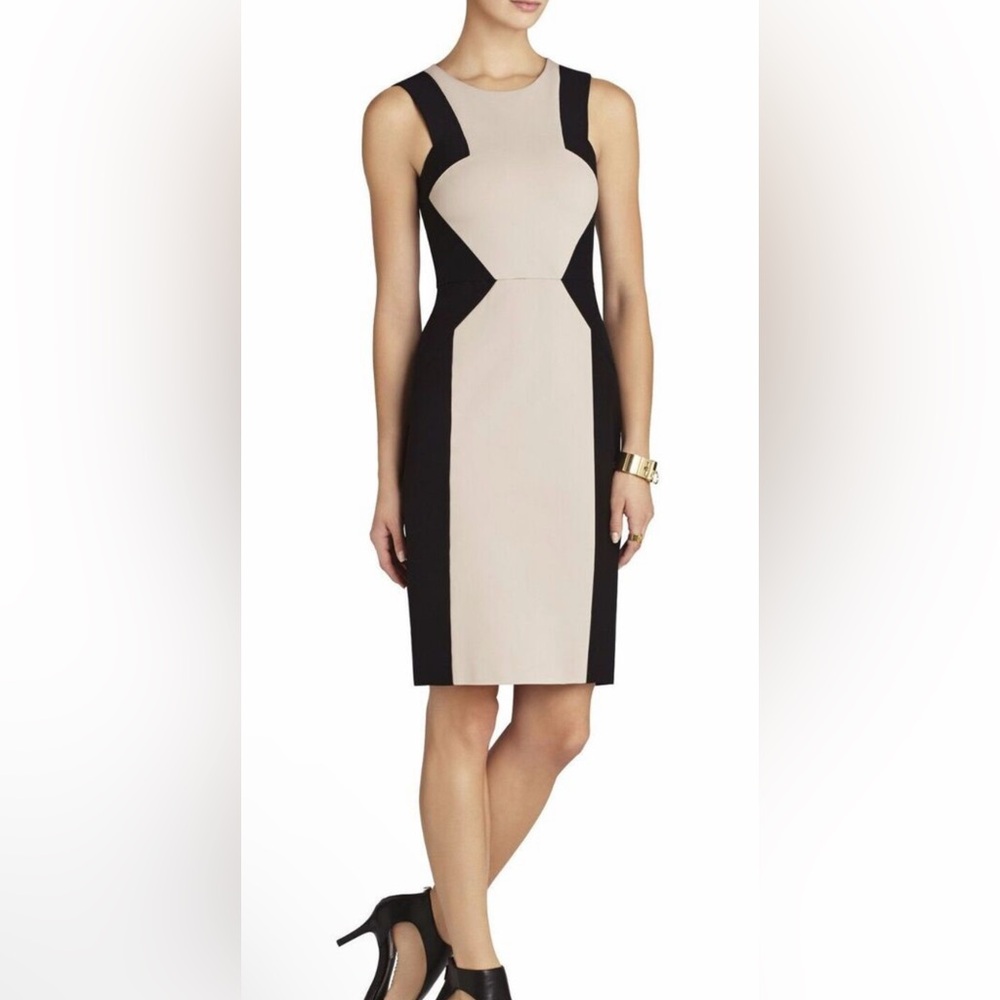 Black and tan BCBG dress